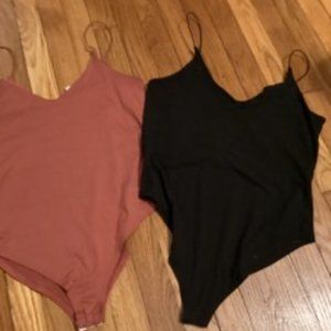 *Bundle!* 2 Medium Spaghetti Strap Bodysuits (fits like a large)